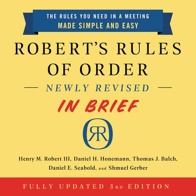 Robert’s Rules of Order Newly Revised In Brief, 3rd edition