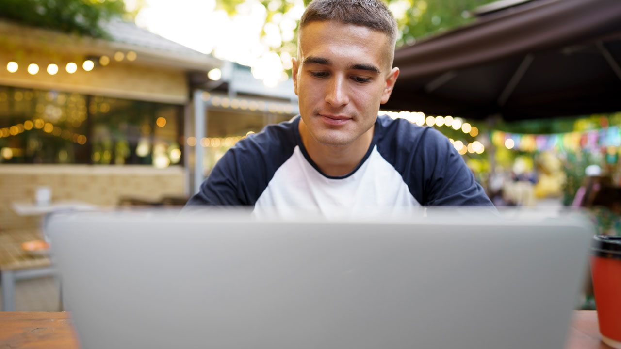 Young man on laptop