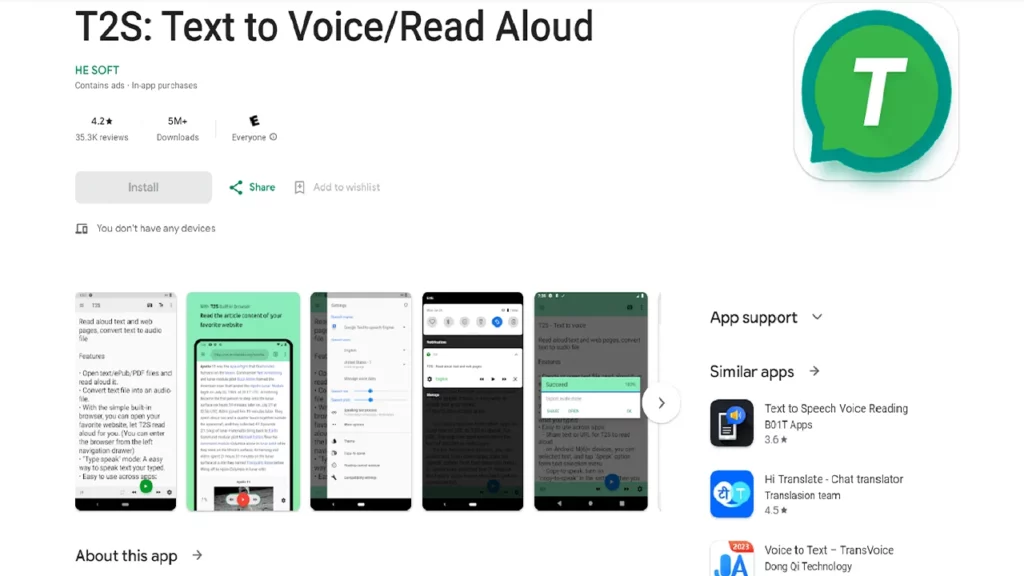 best text to speech engine app android